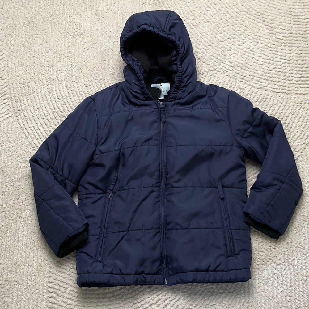 Class Club Navy Hooded Puffer Jacket for Kids